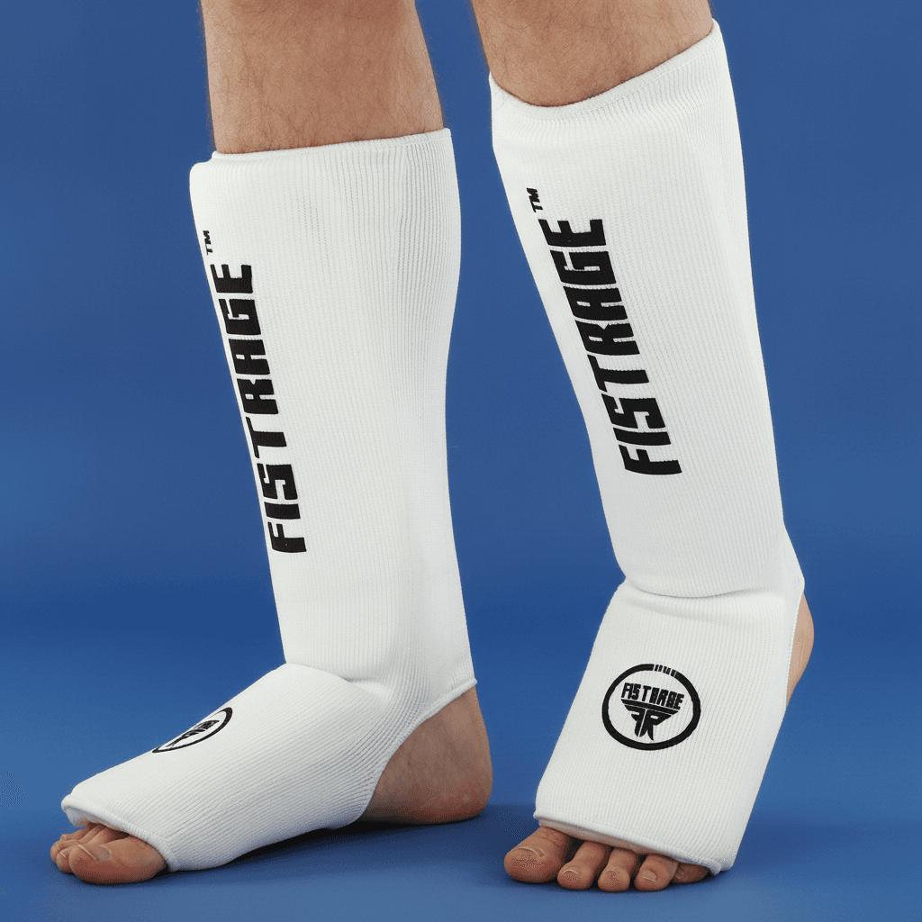 Защита голени и стопы FISTRAGE, размеры XS-XL, цвет - белый