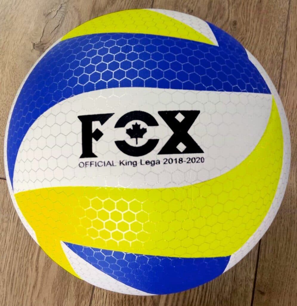 Волейбольний м'яч FOX №5 з поліуретану, жовто-біло-синій, з термосклеєними панелями