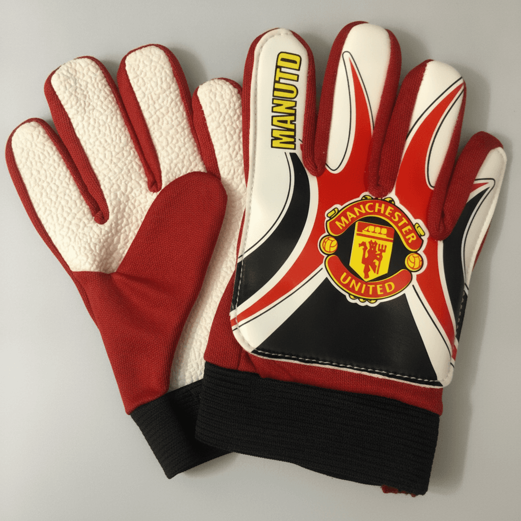 Дитячі воротарські рукавички MANCHESTER, розмір 5–8, червоно-білі