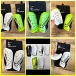Футбольные щитки NIKE размера M, белый вариант без резинок крепления