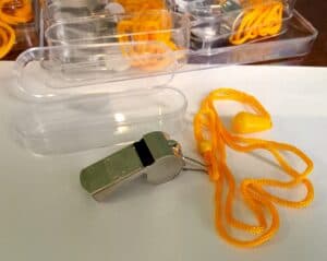 Свисток металлический SP-Sport, серебряный, конус, в индивидуальной упаковке