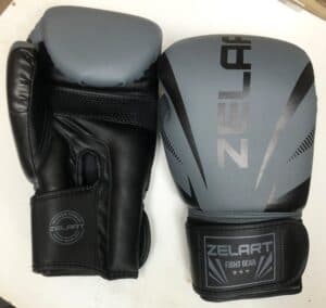Перчатки боксерские Zelart серо-чёрные 10-14 унций
