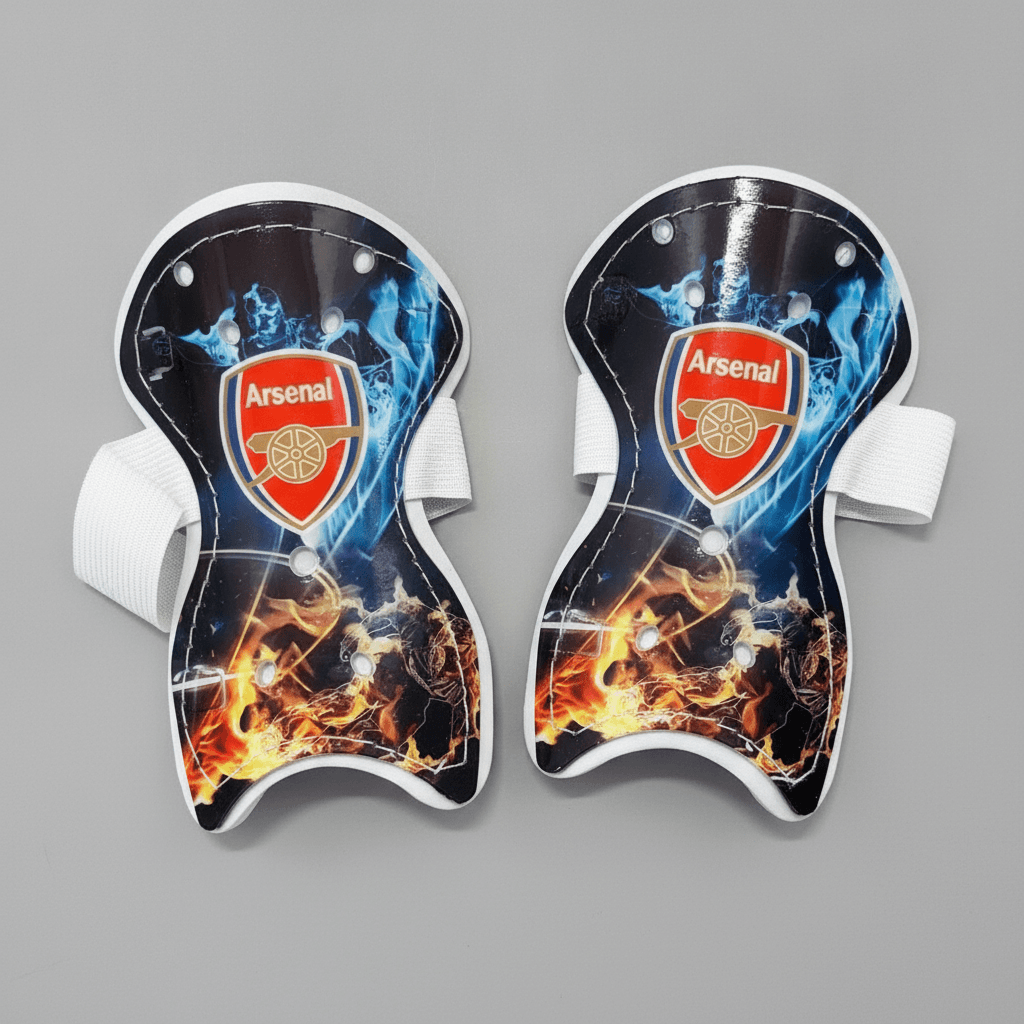 Щитки футбольные для детей 4-7 лет ARSENAL-1, с креплениями-липучками