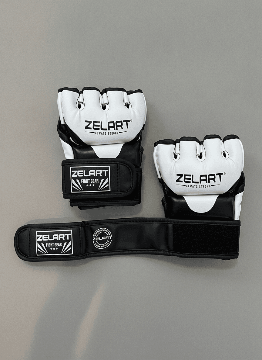 Рукавички для змішаних єдиноборств MMA Zelart, розмір S–L, колір – біло-чорний