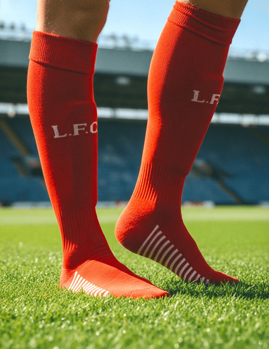Гетры детские с символикой футбольного клуба LIVERPOOL HOME 2024, размер 27-35 красный