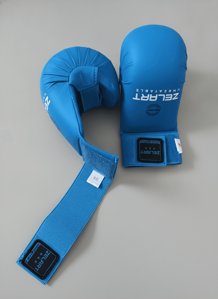Накладки, перчатки для карате Zelart-50, размеры XS-L, синие