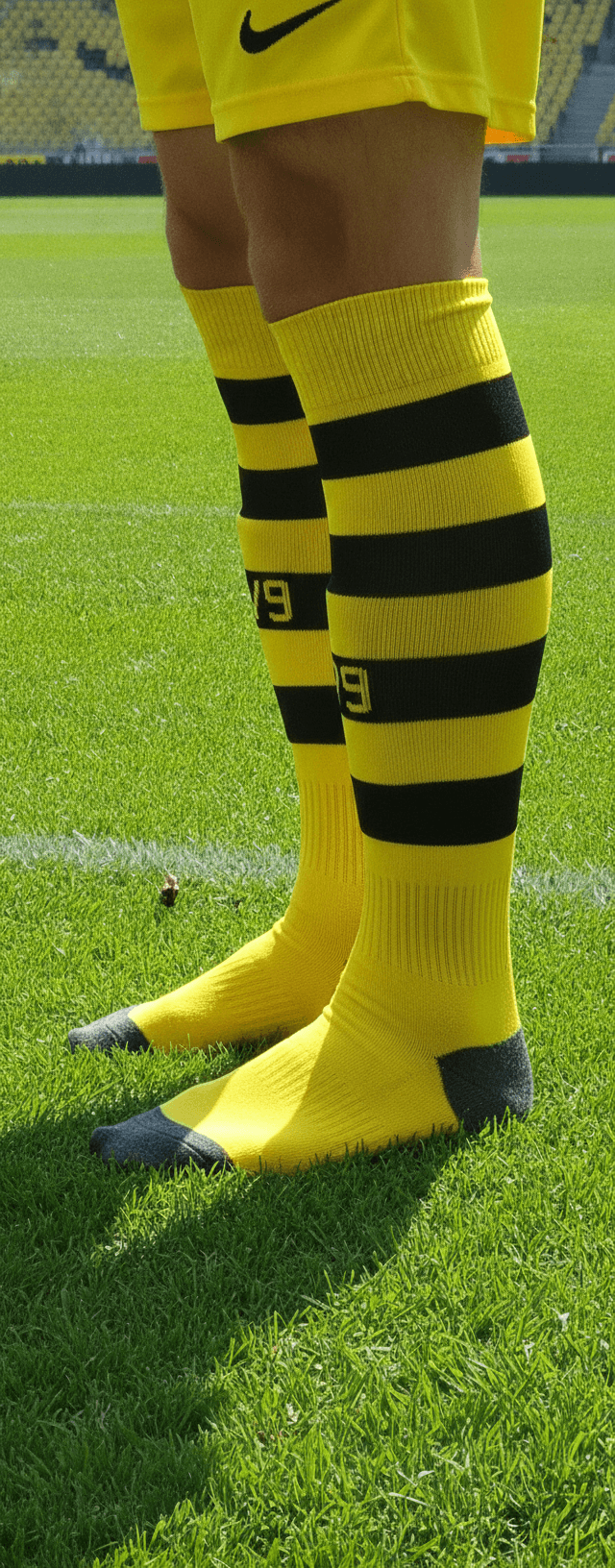 Гетры детские с символикой футбольного клуба BORUSSIA DORTMUND HOME 2024, размер 27-35 желтый
