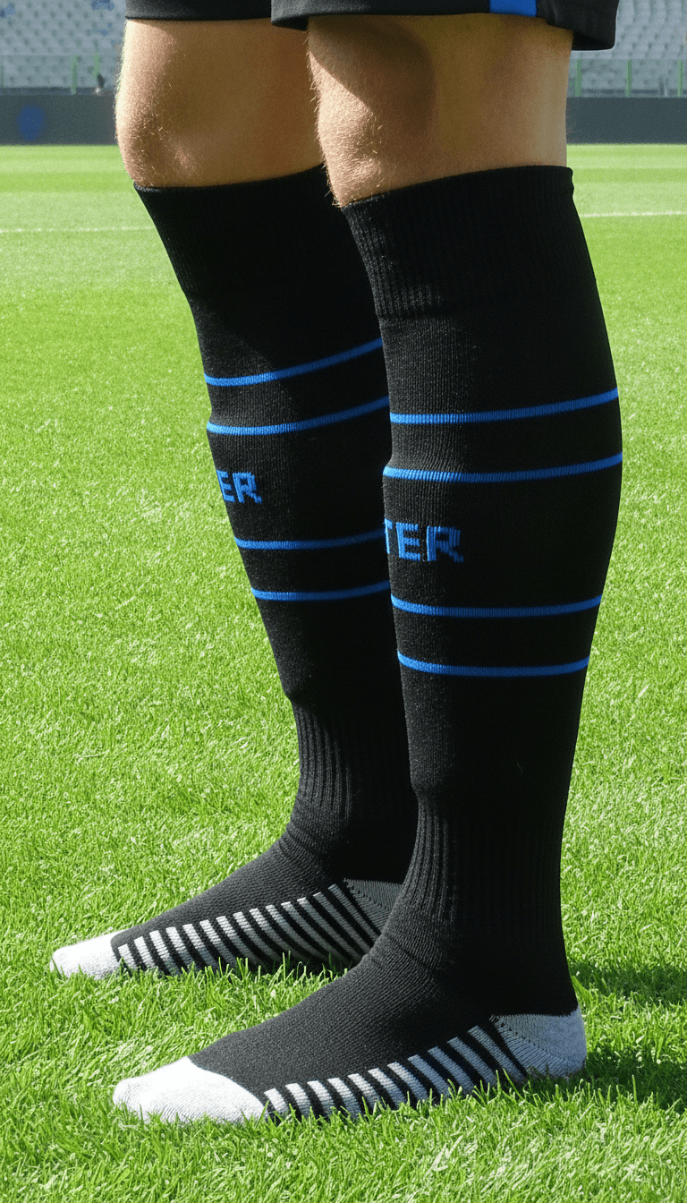 Гетры детские с символикой футбольного клуба INTER MILAN HOME 2025 , размер 27-35, цвет чёрный