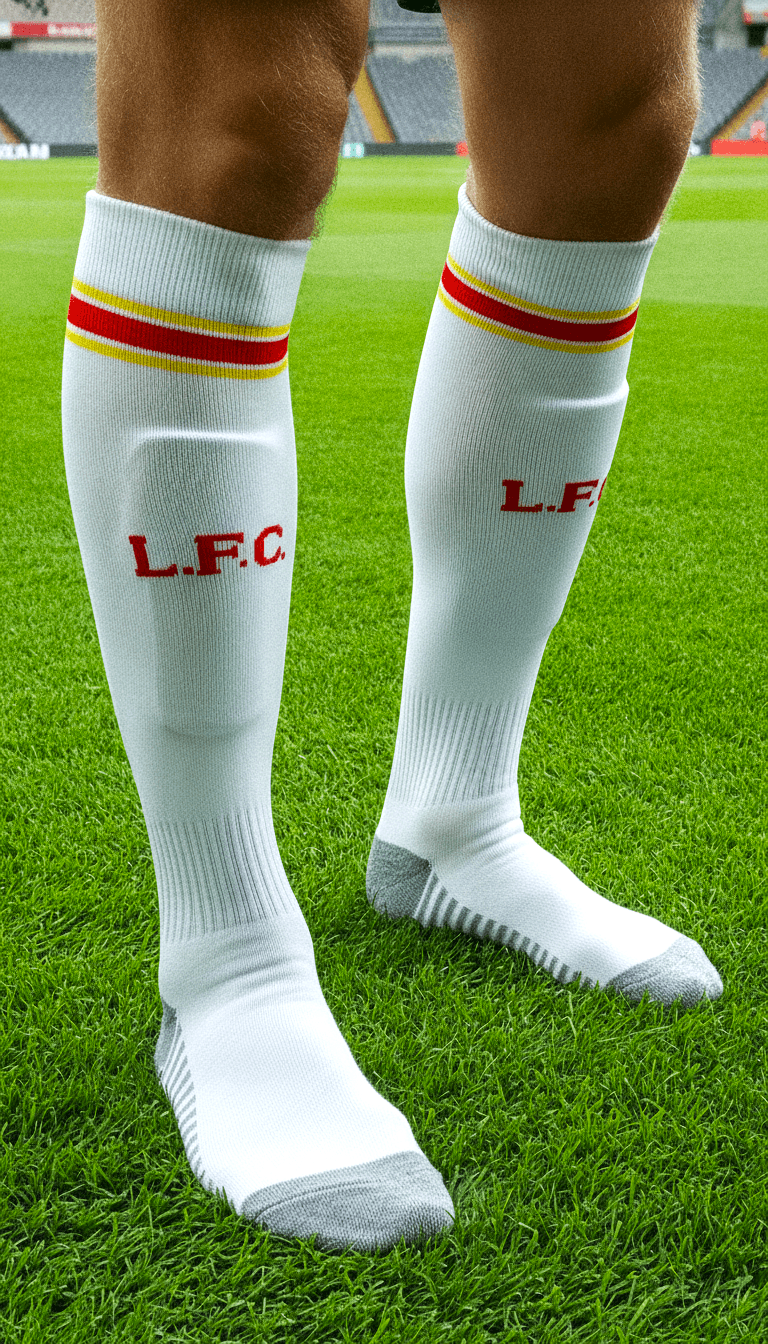 Гетры детские с символикой футбольного клуба LIVERPOOL THIRD 2025 , размер 27-35, цвет белый