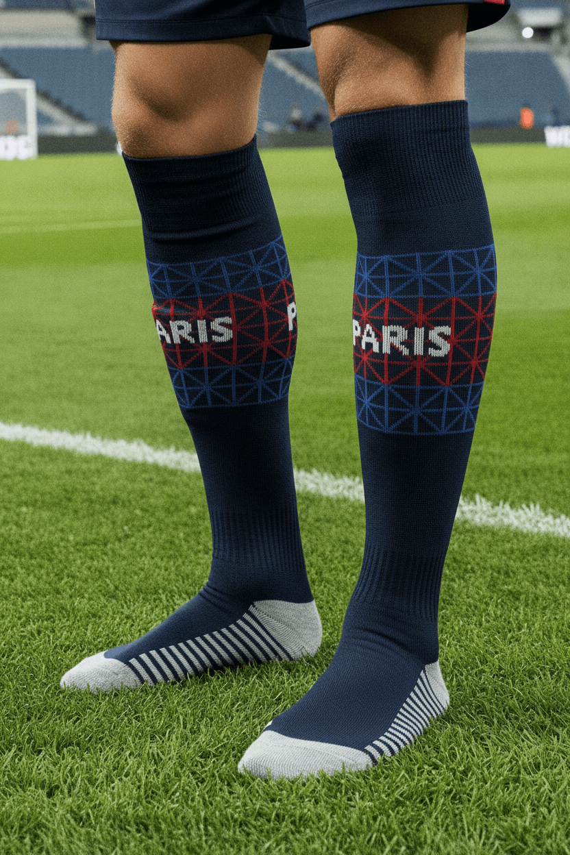 Дитячі гетри з символікою футбольного клубу PSG HOME 2026, розмір 27–35, колір – темно-синій