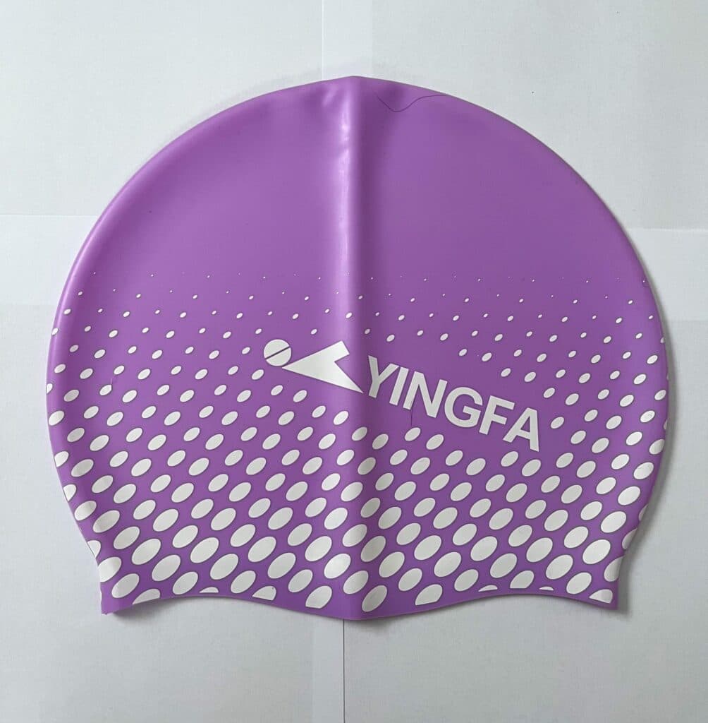 Силиконовая шапочка для плавания YINGFA, фиолетово-белая, для взрослых