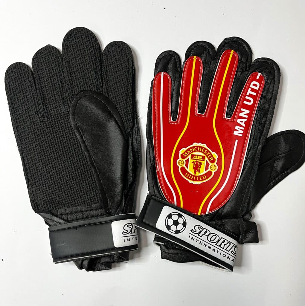 Дитячі воротарські рукавички «MANCHESTER UNITED» для дітей віком 9–11 років, розмір М, колір – чорний