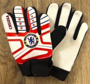 Детские вратарские перчатки CHELSEA, красно-бело-черные, размер 6-8
