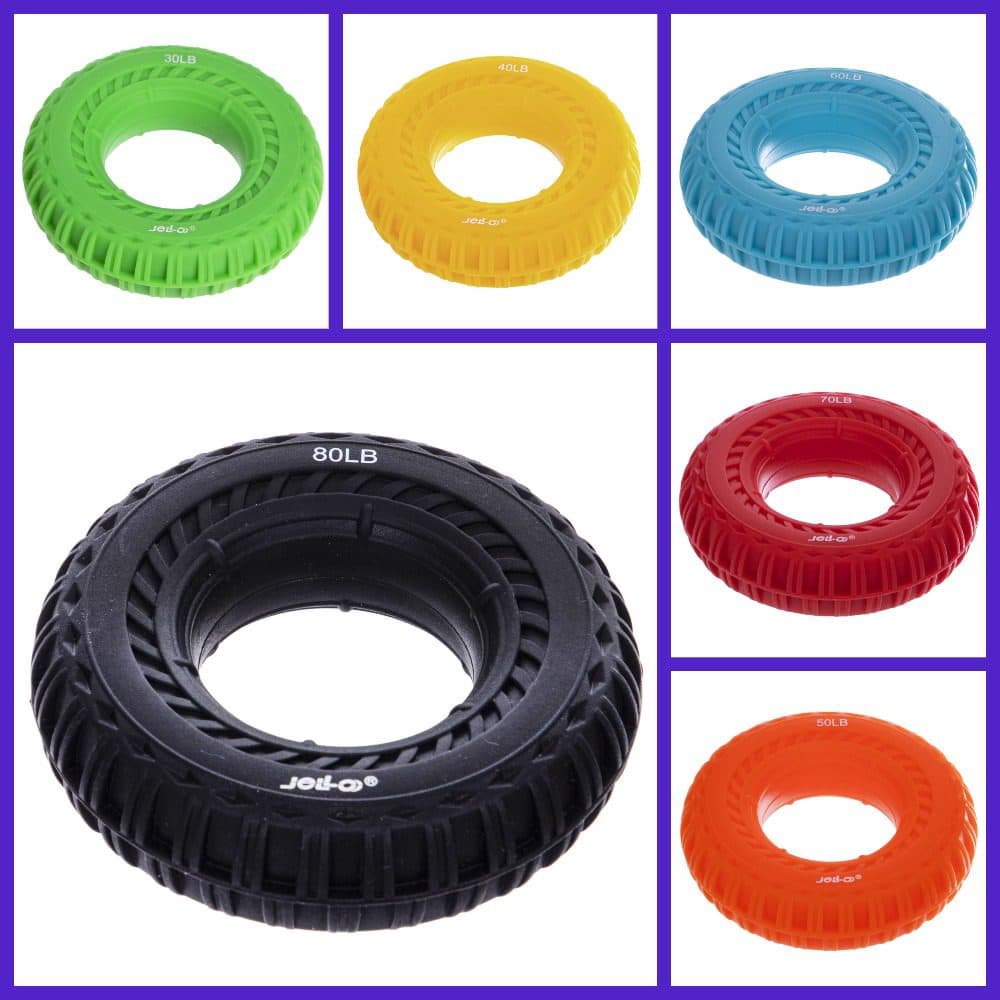 Зелёный кистевой эспандер JELLO из силикона, нагрузка 30-80LB