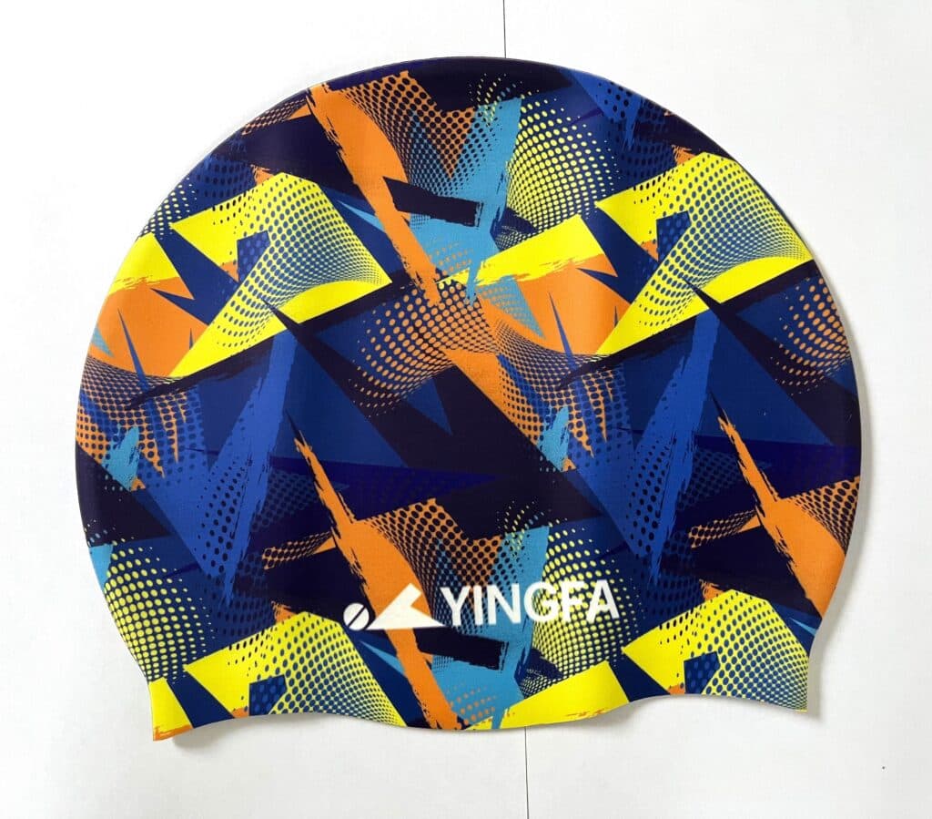 Силиконовая шапочка для плавания YINGFA, чёрно-серая