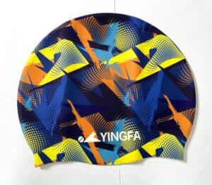Силиконовая шапочка для плавания YINGFA, чёрно-серая