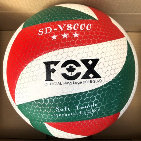 М'яч волейбольний FOX №5 PU клеєний (біло-зелено-червоний)