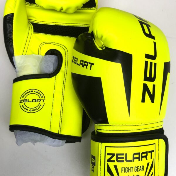Перчатки боксерские Zelart лимонные 8-12 унций