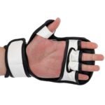 Рукавички для змішаних єдиноборств ZELART M-XL, біло-чорні