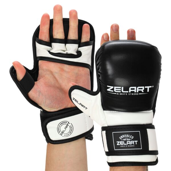 Рукавички для змішаних єдиноборств ZELART M-XL,чорні
