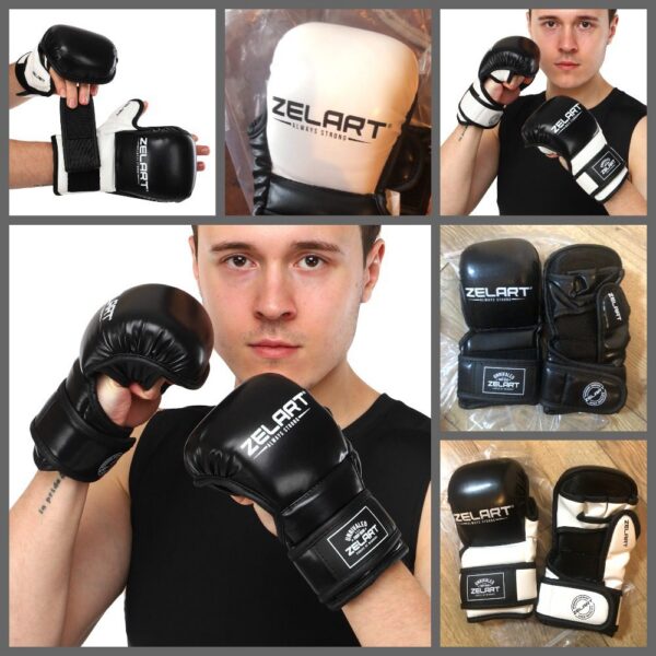 Чёрные перчатки ZELART для смешанных единоборств