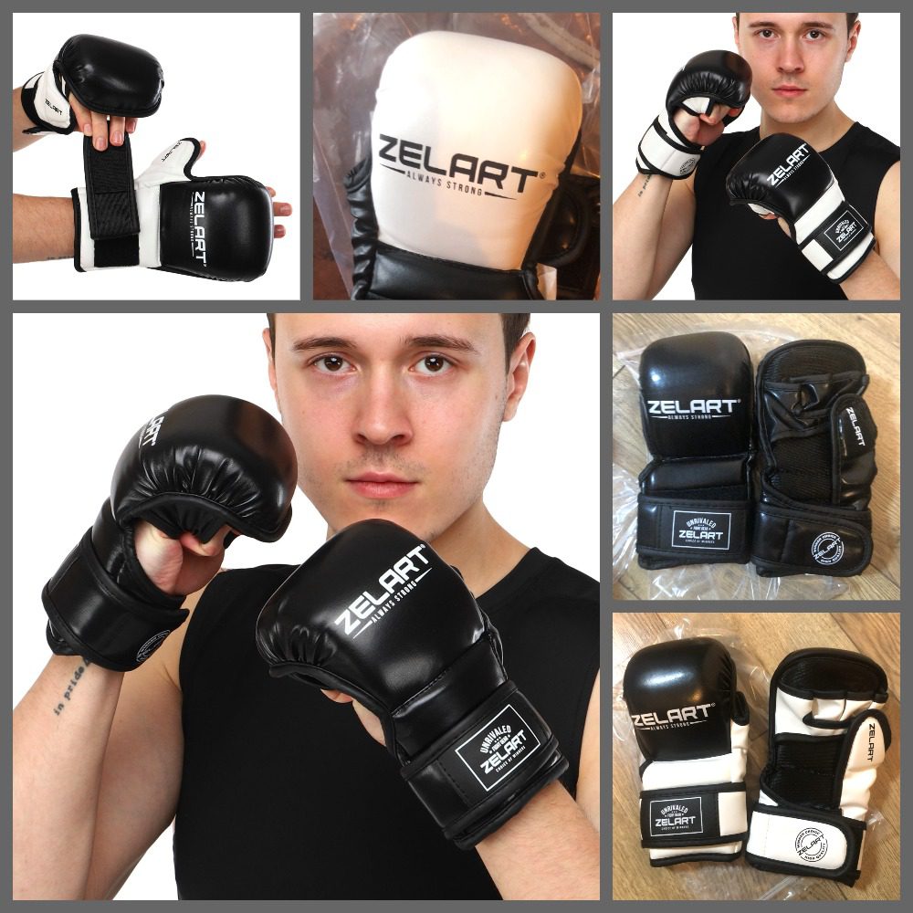 Перчатки для смешанных единоборств ZELART M-XL ,чёрные