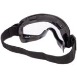 Захисні тактичні окуляри-маска, колір оправи чорний, прозорі лінзи.
