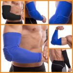 Налокотник спортивний компресійний довгий чорний, розміри S-XL