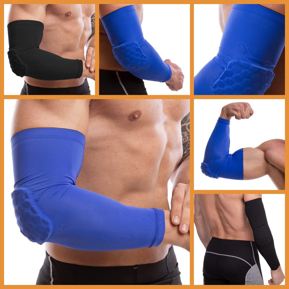 налоккол2 Налокотник спортивний компресійний довгий чорний, розміри S-XL