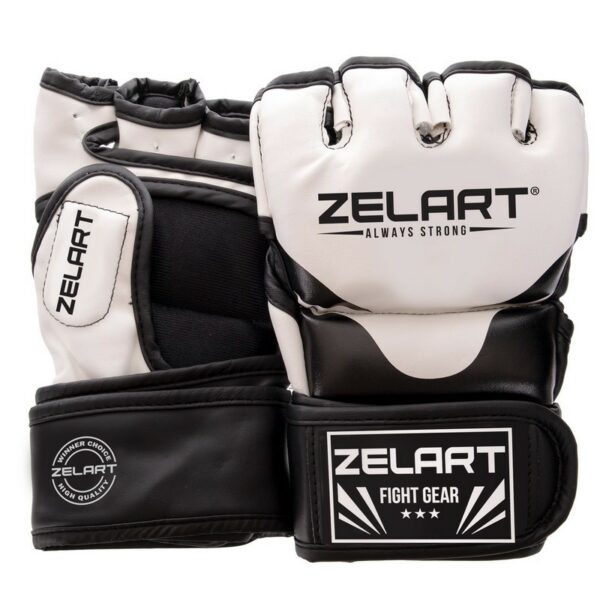 Рукавички для змішаних єдиноборств MMA Zelart, розмір SL, колір-біло-чорний