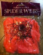 Паутина мягкая оранжевая (с пауками) ( для карнавалки,Хэллоуина)
