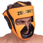 Шлем боксерский с полной защитой Zelart ,размер S,М,L оранжевый