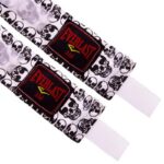 Бінти боксерські ZELART бавовна з еластаном з принтом "Череп", довжина 3м, чорний-білий