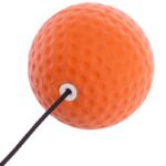 Тенісний м'яч на гумці Fight Ball (на голову) пневмотренажер, у зборі (чорно-жовтогарячий)