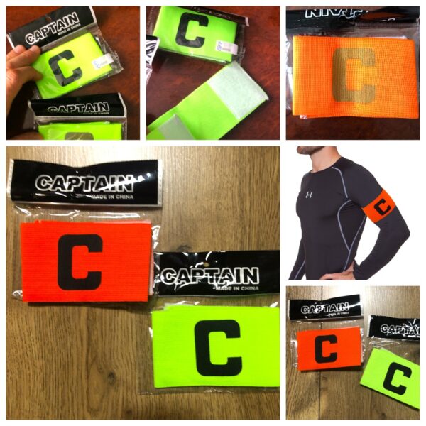 Повязка капитанская футбольная, оранжевая,салатовая