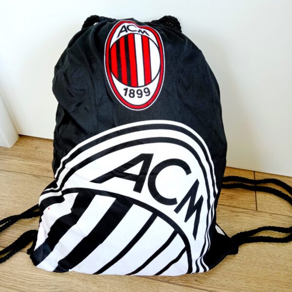 Рюкзак-мішок для форми та взуття AC MILAN, колір - чорний-білий