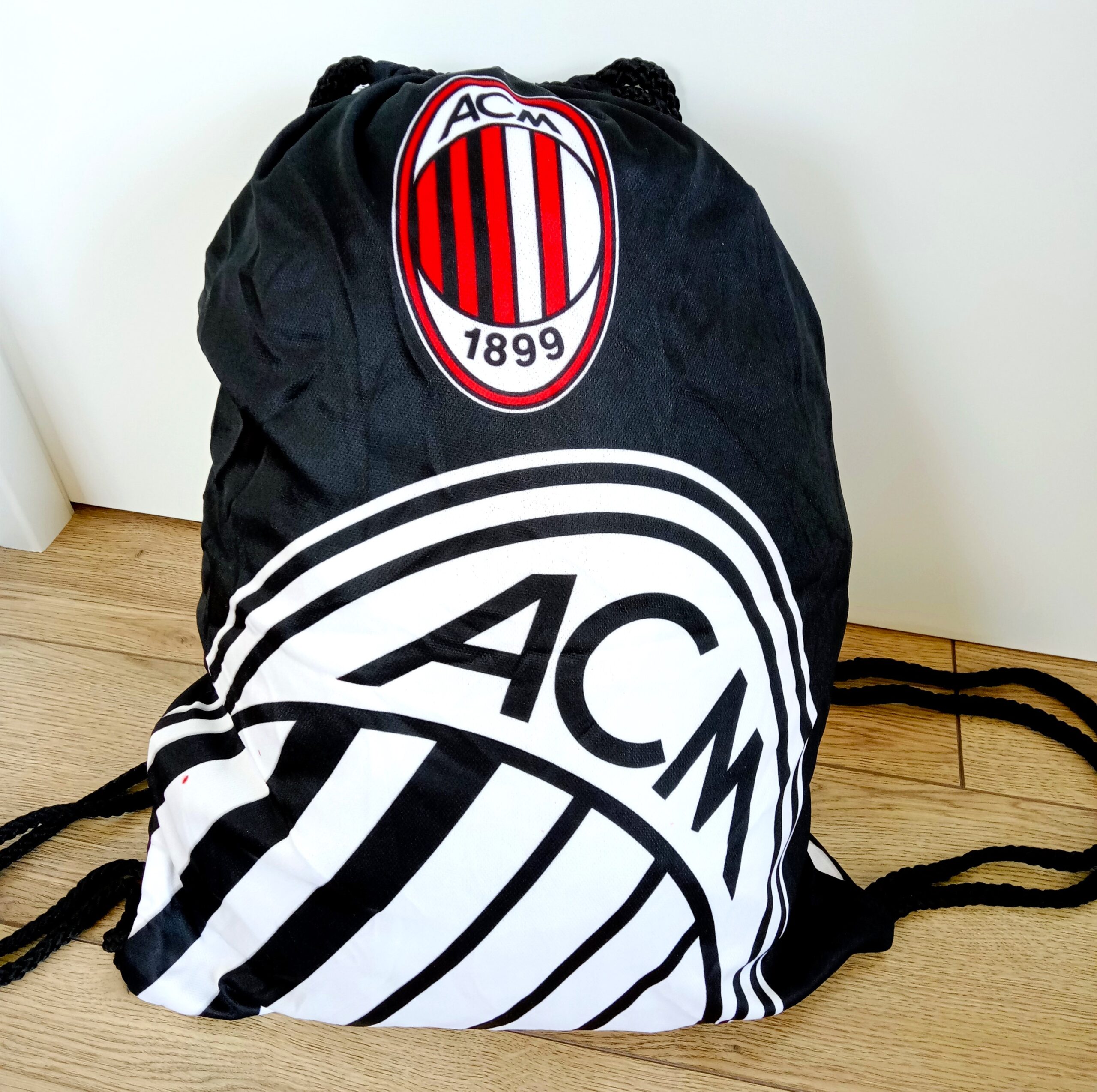 Рюкзак-мішок для форми та взуття AC MILAN, колір - чорний-білий