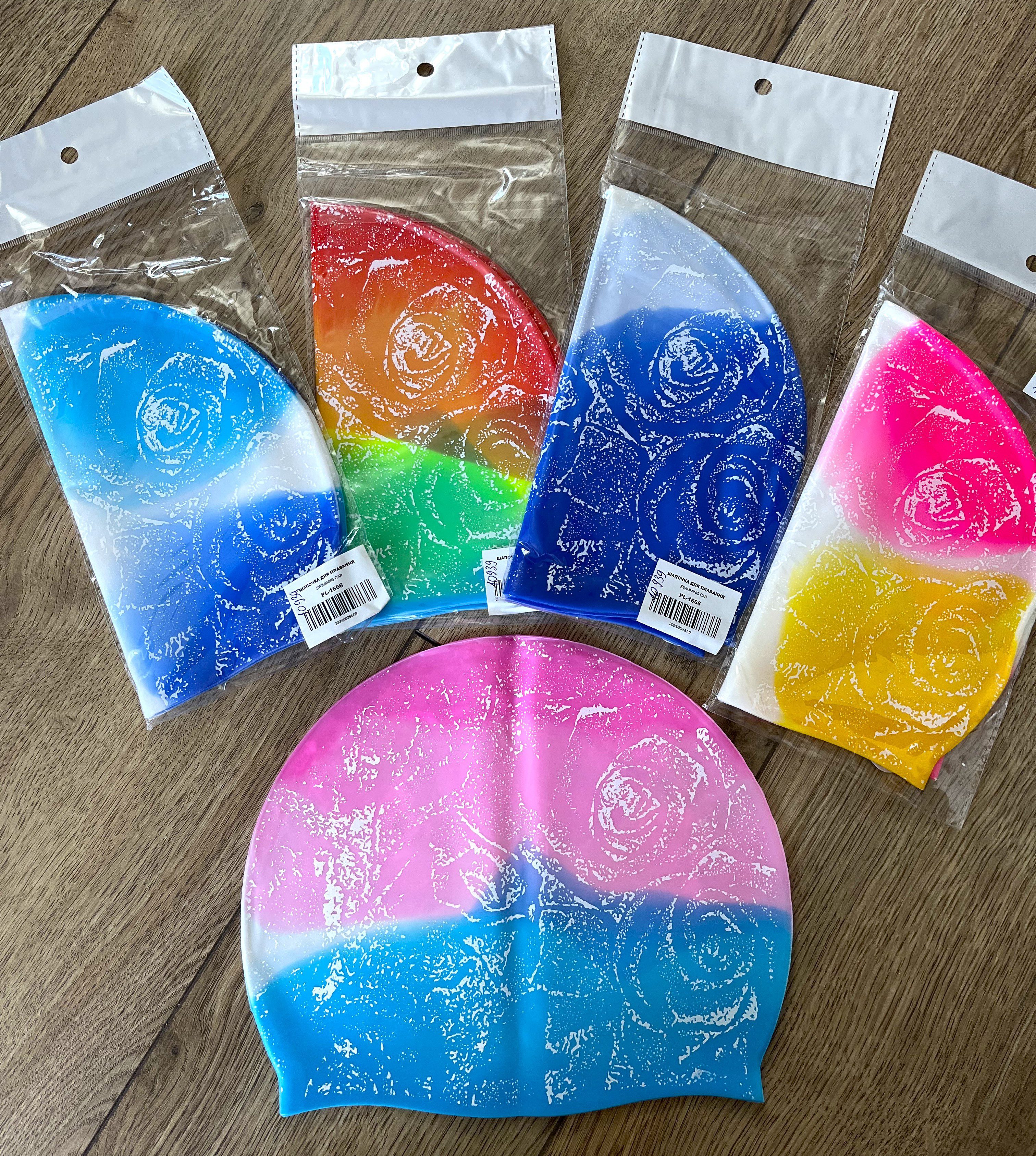 Шапочка для плавання силіконова "Візерунок", кольори в асортименті.