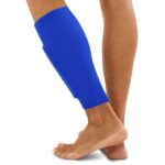 Гетры-щитки футбольные (2 в 1) синие, защита голени, размер M