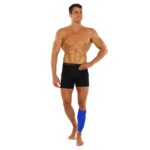 Гетры-щитки футбольные (2 в 1) синие, защита голени, размер M