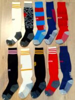 Гетри футбольні клубні BARCELONA AWAY 2024, розмір 32-39, колір - бордовий-синій