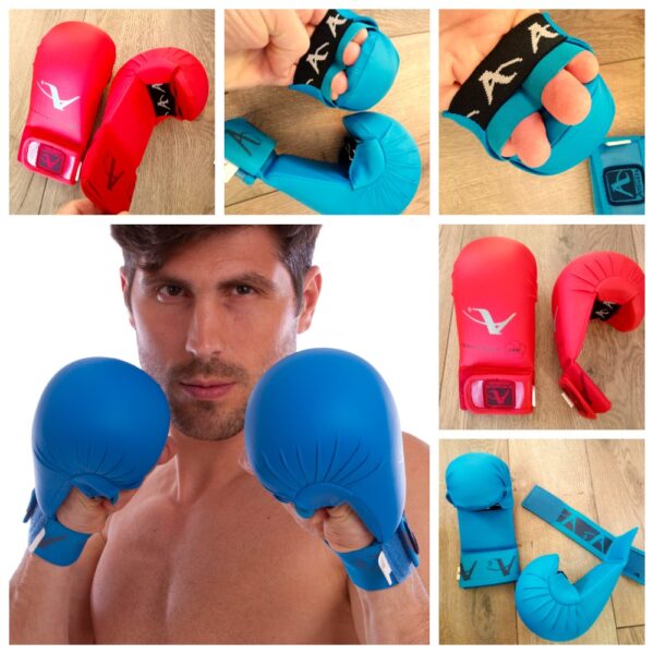 Накладки (рукавички) для карате Arawaza, розмір S-L, колір - синій