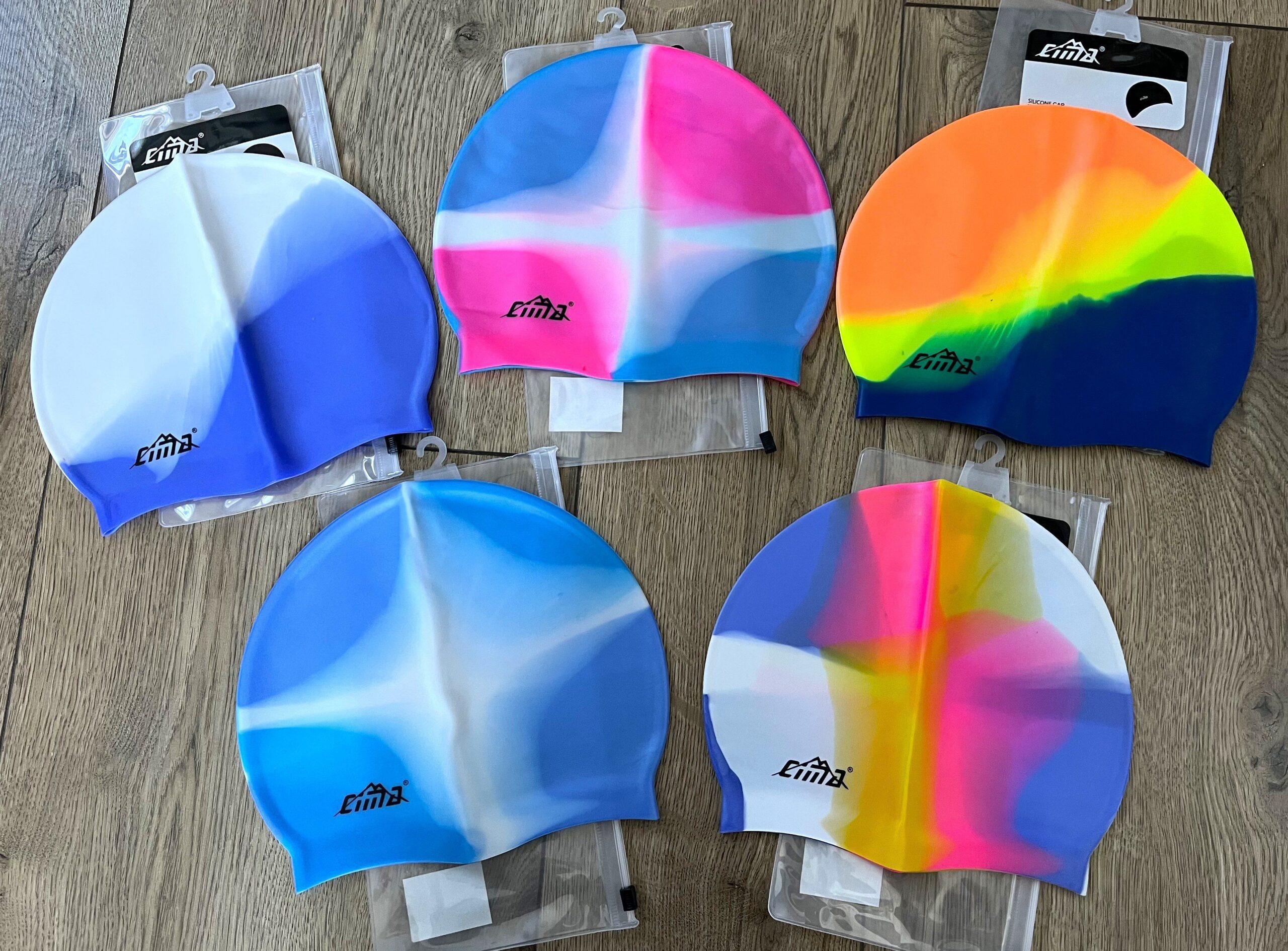 Шапочка для плавания силиконовая Cima " Радуга", волос - короткий, цвета в ассортименте