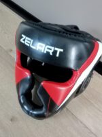 Шолом боксерський з повним захистом чорно-червоний, розмір SL