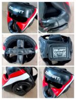 Шолом боксерський з повним захистом чорно-червоний, розмір SL