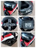 Шолом боксерський з повним захистом чорно-червоний, розмір SL