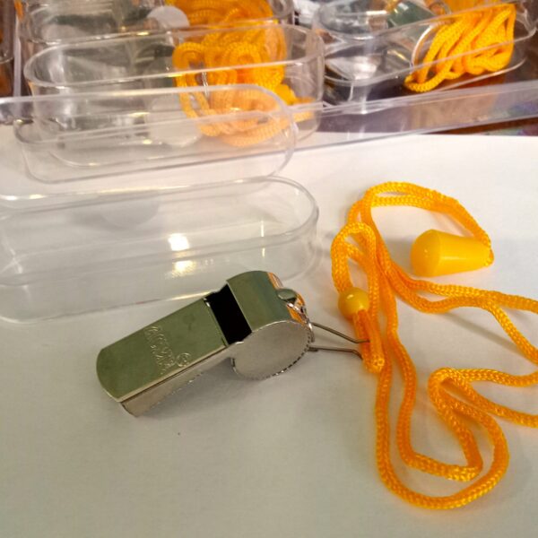 Свисток металлический SP-Sport, серебряный, конус, в индивидуальной упаковке