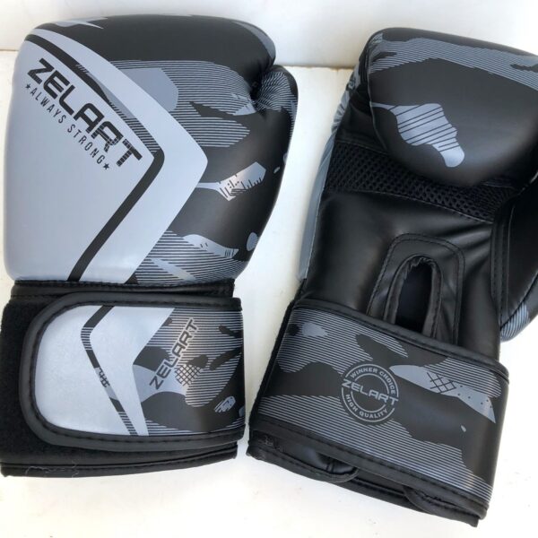 Перчатки боксерские Zelart  12 унций, цвет- камуфляж серый