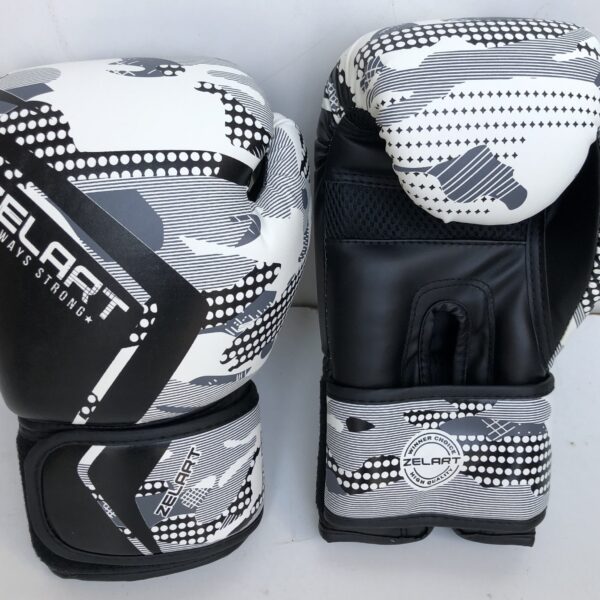 Рукавички боксерські Zelart 10-12 унцій, колір білий камуфляж