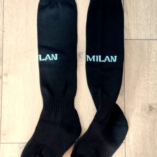 Гетри дитячі із символікою футбольного клубу AC MILAN HOME 2025, розмір 27-35, колір чорний